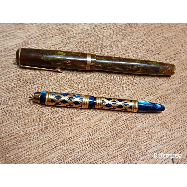 Superbe lot de 2 stylos plume de collection UNIC lady et TENOR Paris bak�lite