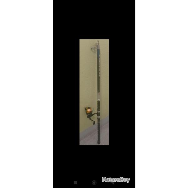 Moulinet neuf + lancer Dam avec manche torsad pour le combat. couleur bleu et gris