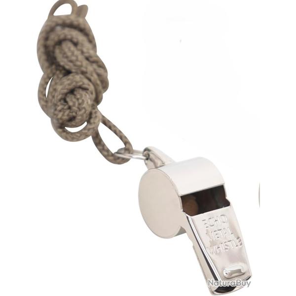 Sifflet mtal + cordon vert kaki