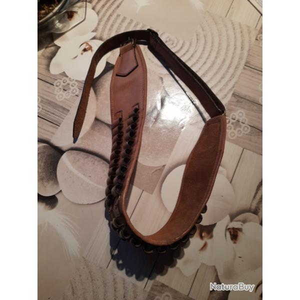 Cartouchiere cuir pour balles carabine