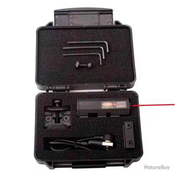 Laser rouge tactique rechargeable pour montage sur rail picatinny weaver 11 mm et Mlok