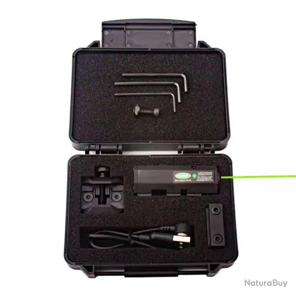 Laser vert tactique rechargeable pour montage sur rail picatinny weaver 11 mm et Mlok