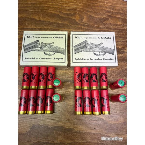 Anciennes cartouches, poudre noire, calibre 12