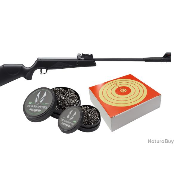 Pack carabine � plomb multicoups Snowpeak SR1000X cal. 4,5 mm + plombs + cible