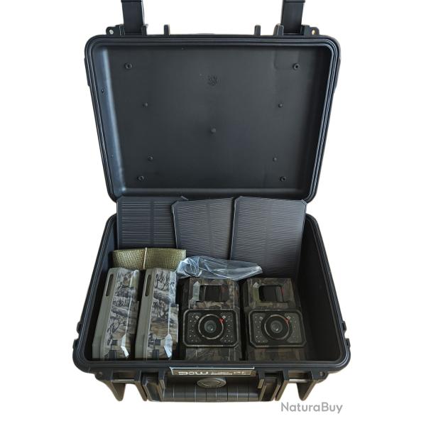 KIT 4x pi�ges photo Flash INVISIBLE + Panneaux SOLAIRES + Valise de transport
