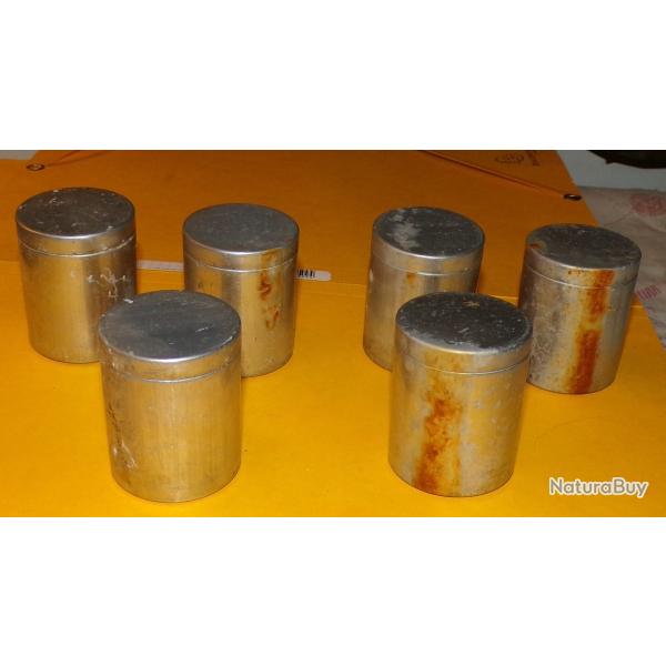 LOT DE 6 BOITES EN ALU POUR TETE D'ARTILLERIE  , BON ETAT VOIR PHOTOS . POUR TOUT RENSEIGNEMENT ME C