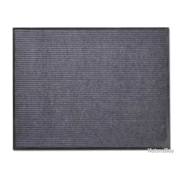 Paillasson gris 90x60 cm PVC polyester antidrapant pratique entretien facile