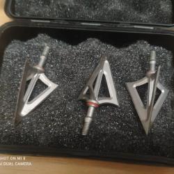 G5 - Lames de chasse MONTEC 120 grains Pack de 3 avec Boite de Transport