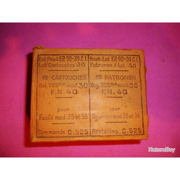 BOITE DE 15 CARTOUCHES FN 7.65X53 COLLECTOR