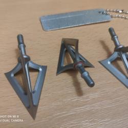 G5 POINTE MONTEC LAME 120 Gr - Pack de 3, avec un Affuteur Diamant