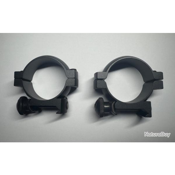 NEUF - Paire de Colliers de Montage 30mm pour Lunette de Vise - Rail Weaver/Picatinny 21mm (W-30)