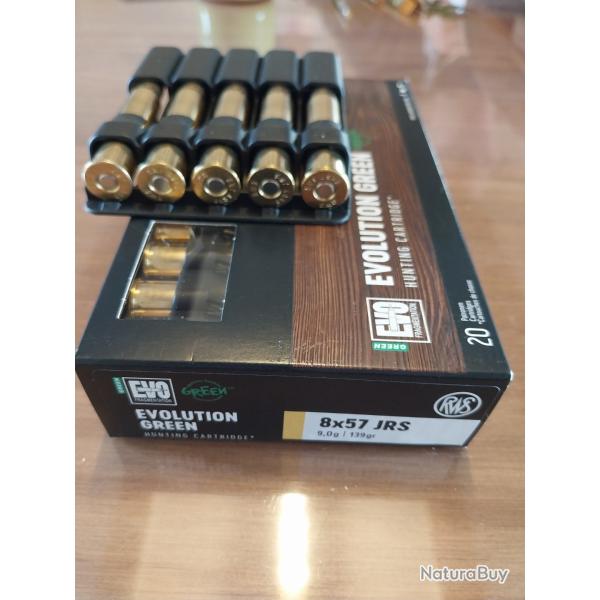 25 balles 8x57 jrs RWS volution Green 9g/139gr
