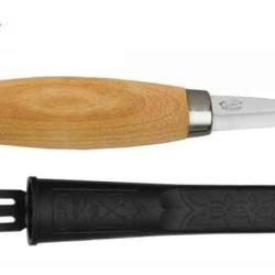 Couteau de Sculpture sur Bois Morakniv 122 - Acier Carbone - Manche en Bouleau - Brun