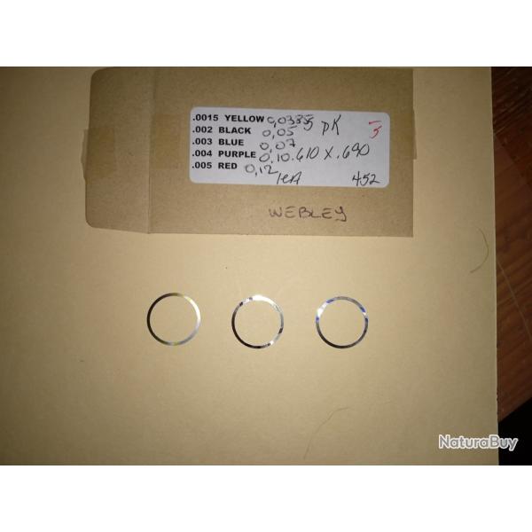triggershims, rondelles de calage (r�soudre le soucis de percussion sur les webley & scott 22lr)