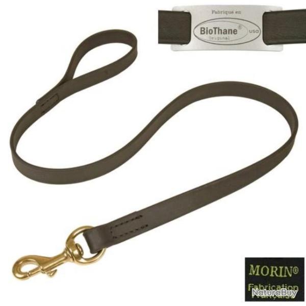 Laisse Biothane cousue, noire - MORIN