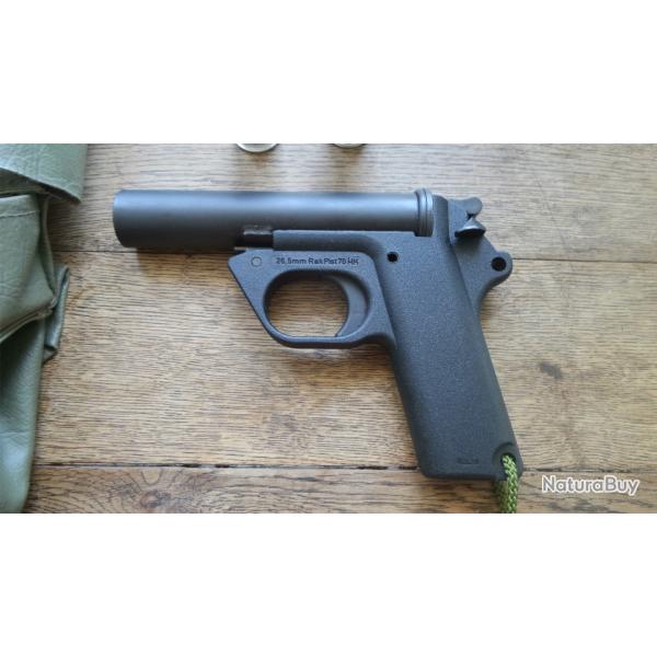 EXCEPTIONNEL PISTOLET LANCE FUSE ALLEMAND H&K, DESTIN  L'ARME SUISSE DES ANNES '70, COMME NEUF!