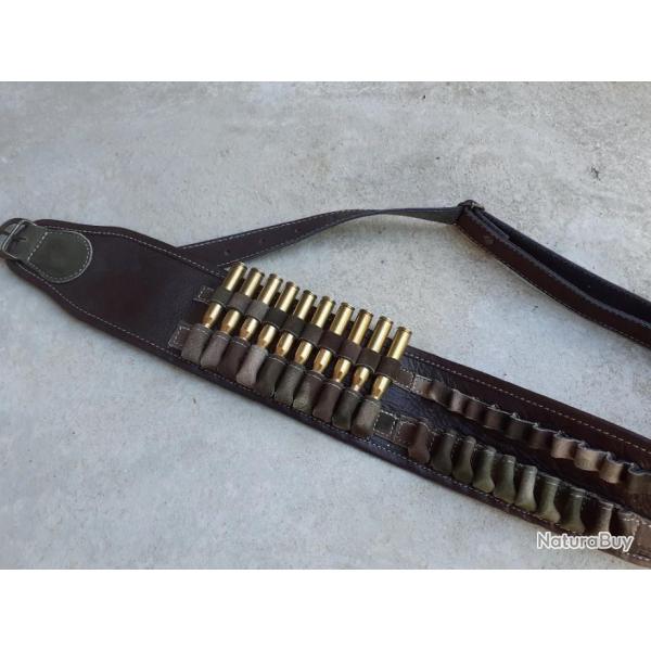 CARTOUCHIERE  balles grand gibier cuir 85  102 cm