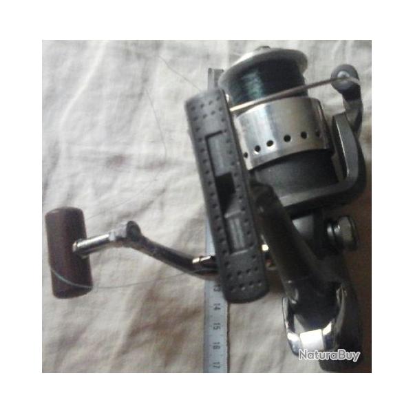 Grand moulinet dbrayable chrom rare + 240m de tresse noire. Grosse manivelle pour le combat
