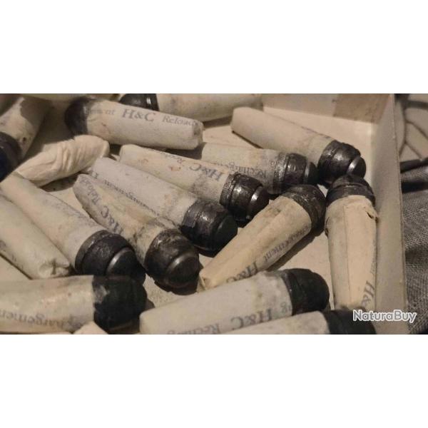 96 Cartouches papiers cal 36 + 96 amorces + 50 ogives + graisse