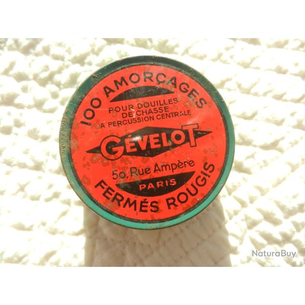 ancienne bo�te d'amor�ages G�velot pour cartouches de fusil de collection