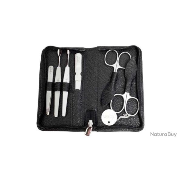 Trousse manucure 6 pices Alpen cuir noir 6822R.black