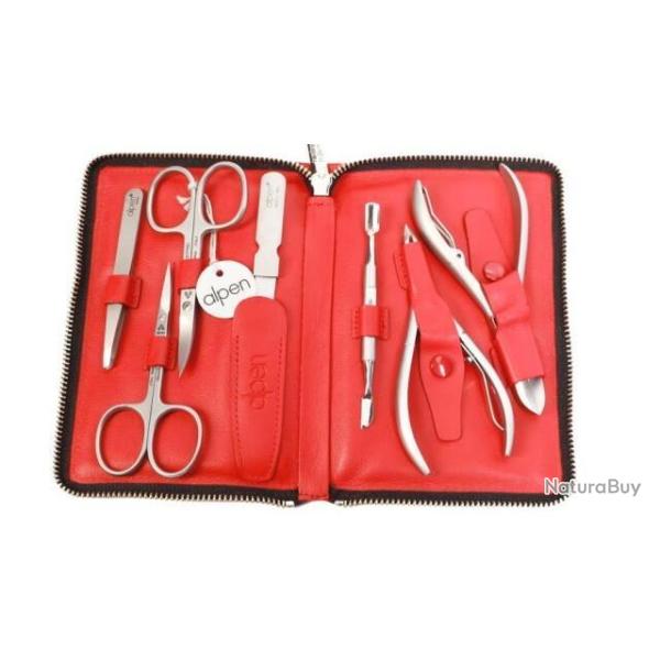 Trousse manucure 7 pices Alpen soft rouge 6842R.red