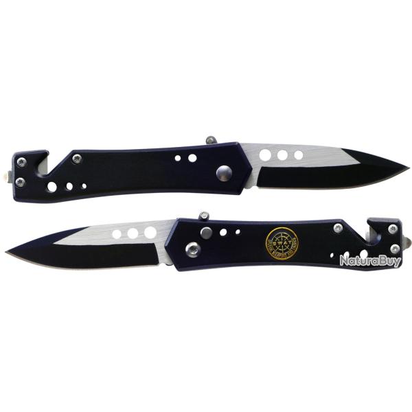 Couteau de poche Swat avec coupe-ceinture, brise-vitre et ouverture assiste