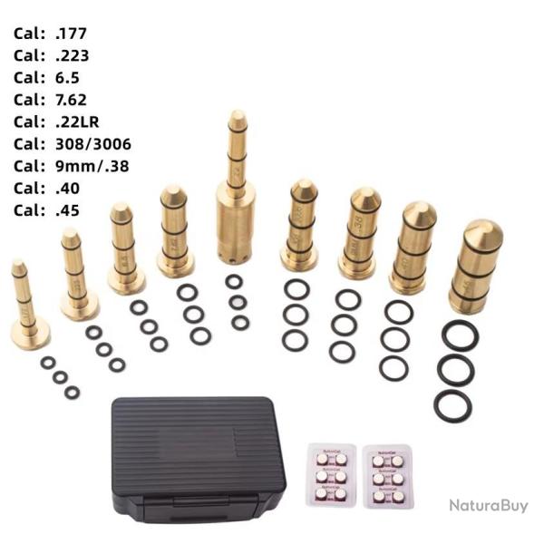 Collimateur de r�glage universel rouge calibre 177/.22LR/9MM/.38/ 6.5MM/7.62/223/308/30-06/.40/.45
