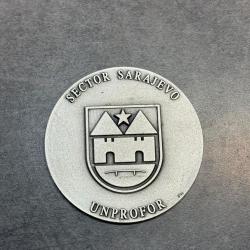 M&eacute;daille de table UNPROFOR - Sector Sarajevo - Mission ONU Bosnie 1990s
