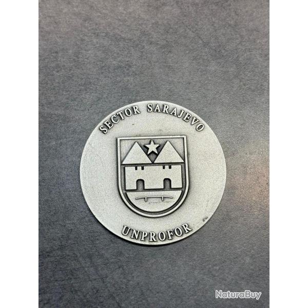 M�daille de table UNPROFOR - Sector Sarajevo - Mission ONU Bosnie 1990s