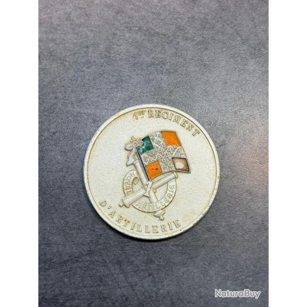 M�daille militaire 1er R�giment d'Artillerie - Arm�e fran�aise - �cusson color�
