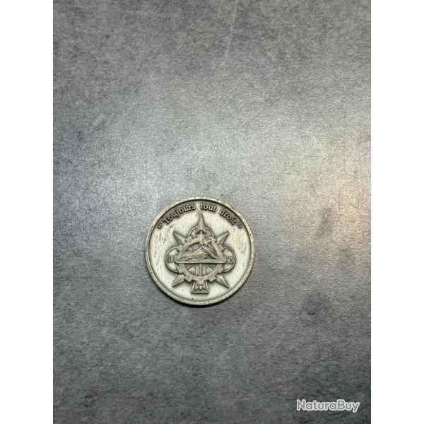 M�daille coin militaire - 601e HCR - "Toujours tout droit" - Argent 925
