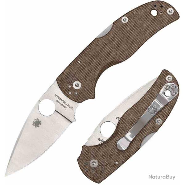 Couteau Spyderco Native 5 Lockback Lame Acier CPM-CruWear Plaquettes Micarta Marron USA SC41MPCW5