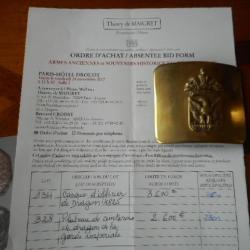 Plateau de ceinturon troupe de dragon de la garde Imp&eacute;riale en laiton ,motif central &agrave; l'aigle