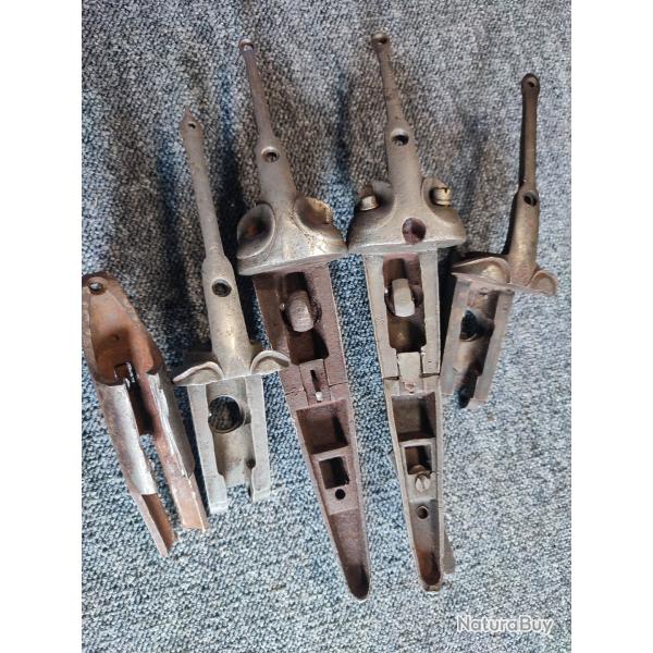 Lot de 4 anciennes bascules cl Lefaucheux pour fusils  broches et percussion centrale