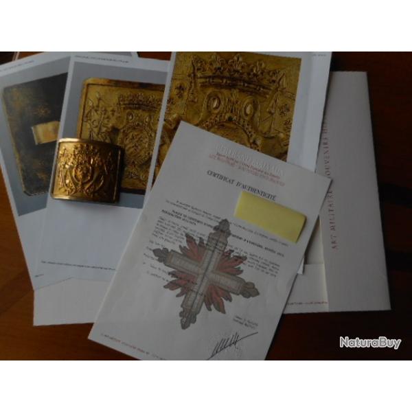 Plaque de ceinturon d'Officier des Cuirassiers d'Angoul�me mod�le 1814 (restauration 1814 / 1824