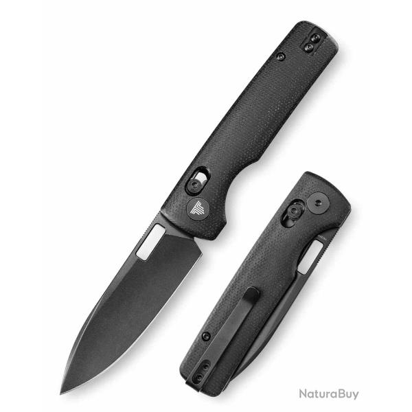 Couteau TRIVISA Sabretooth-BM Black Crossbar Lock Lame Acier 14C28N Manche Micarta TVTY29BM14