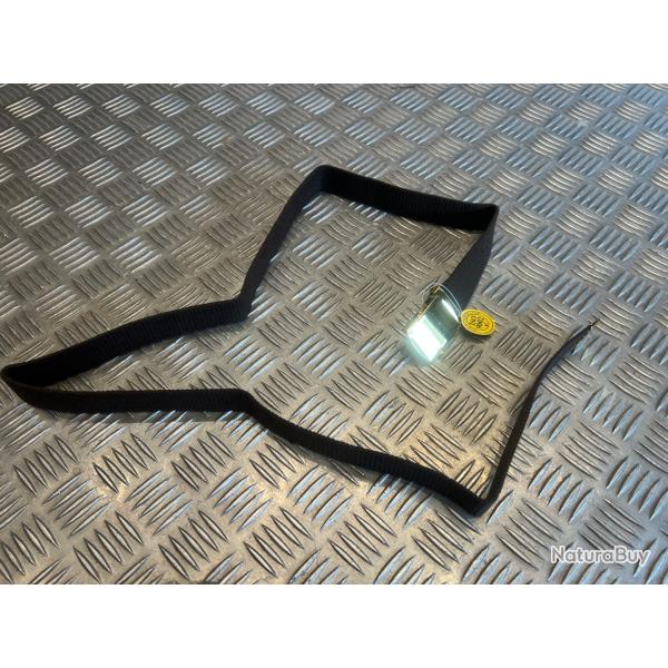 ceinture militaire en toile nylon marron avec boucle doree