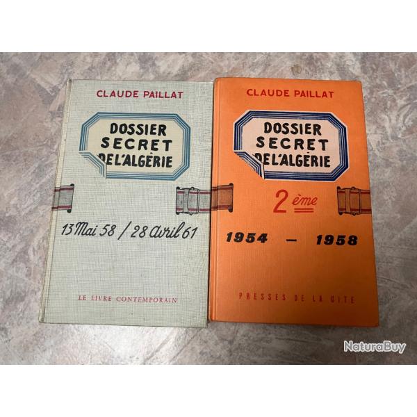 Dossier secret de l'Alg�rie . Tome I et II . Claude Paillat avec erratum et garde page d'origine .