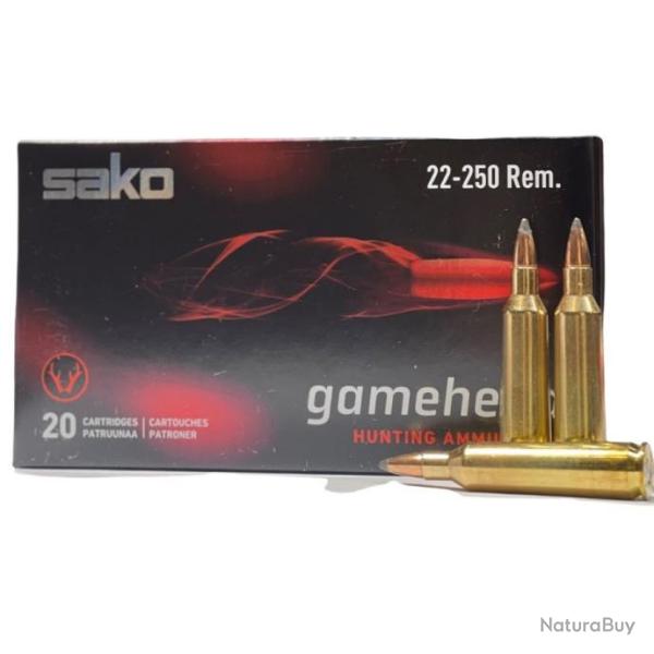 Munitions SAKO gamehead cal.22-250 rem 3.56g 55Gr par 60