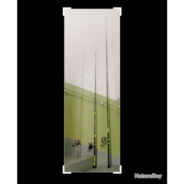 Lot de 3 lancers complets avec moulinets remplis de fil, 100% prts  pcher. Achat  l'unit OK