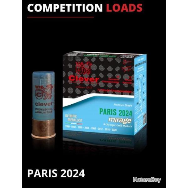 Carton de 250 cartouches Clever T3 Paris 2024 28 g 7.5 ( bien lire pour les frais de port )