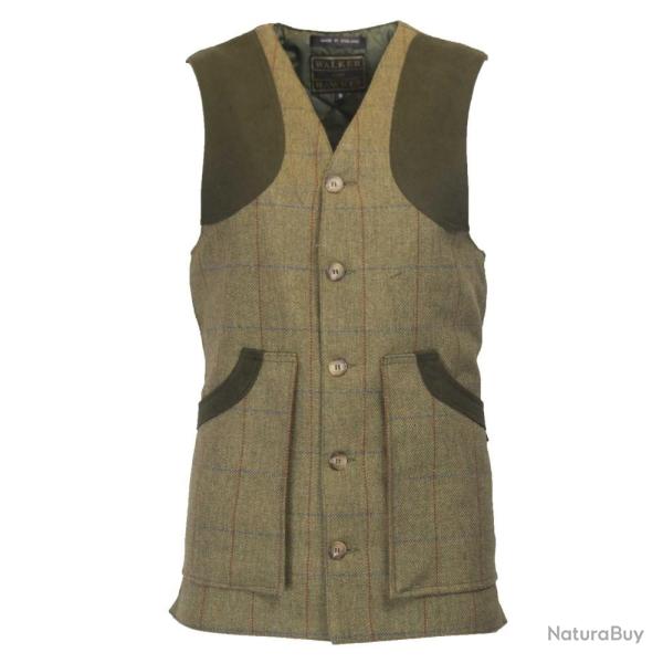 Gilet homme en tweed forest green