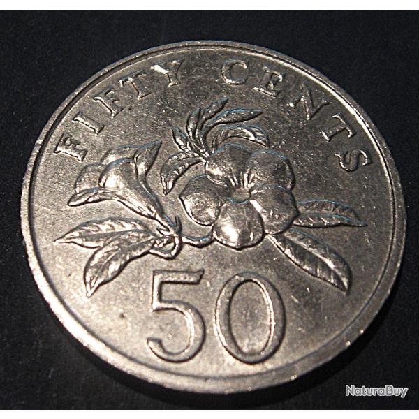 Singapore  piece de 50 cents 1997 TTB+