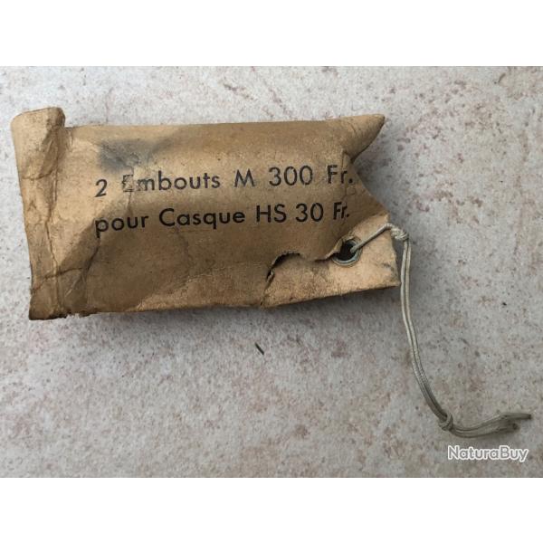 EMBOUTS M 300 POUR CASQUE COUTEUR RADIO HS 30 US WW2 nos (2)