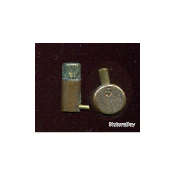 5 mm � Broche � grenaille  - balle : carton chin� bleu/blanc - �tui laiton - marquage en creux : 5