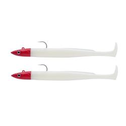 Double Combo Fiiish Crazy Paddle Tail Offshore 120 15g White Coco - Red Head