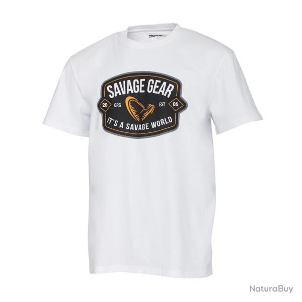 T-shirt Homme Savage Gear Badge Logo Tee White L