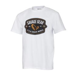 T-shirt Homme Savage Gear Badge Logo Tee White XL