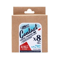 Tresse Fiiish Contact 150m 150m PE 1.2 / 0,19mm 8,7 kg / 19 lbs Blanche
